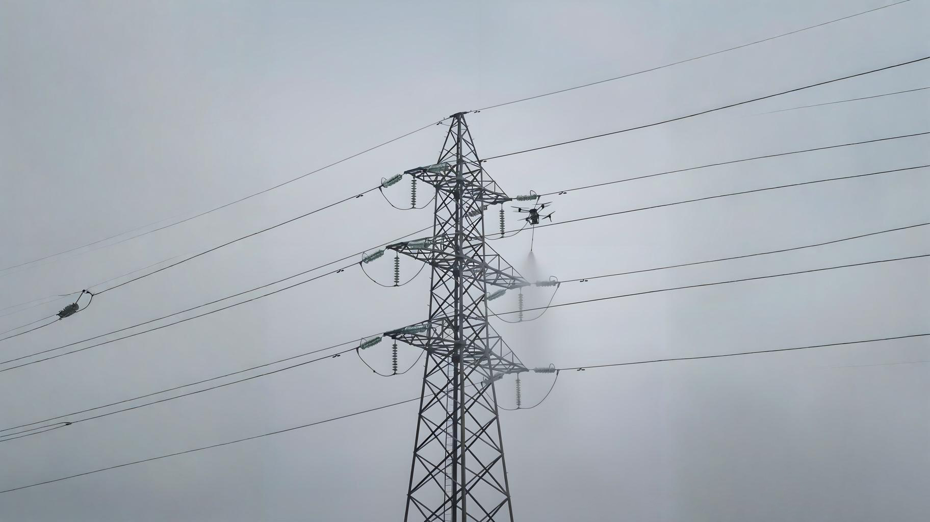 Lavage par drone des isolateurs et des tours de transmission
